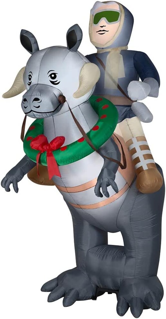 8' Gemmy Airblown Inflatable Disney Star Wars Taun Taun w/ Hans Solo Scene Christmas Yard Decoration 883039